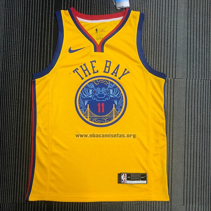 Camiseta Golden State Warriors Klay Thompson NO 11 Ciudad Amarillo